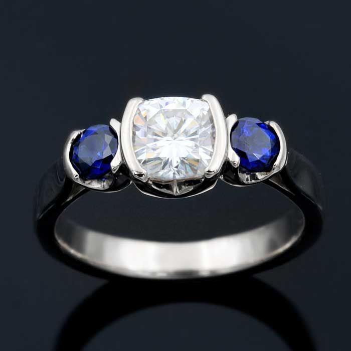 Vintage Blue Zirconia Silver Ring