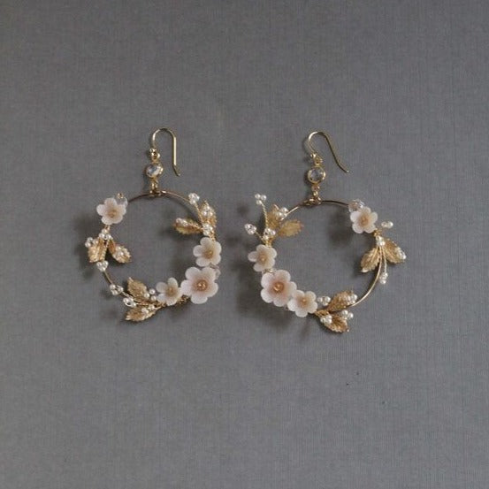 Vintage Flower Hoop Earrings