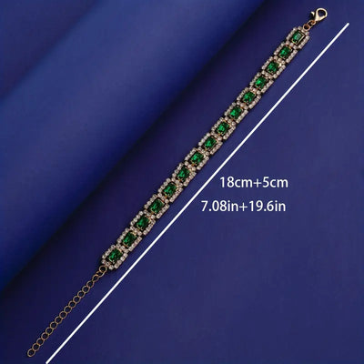 Emerald Green Statement Bracelet | Gold