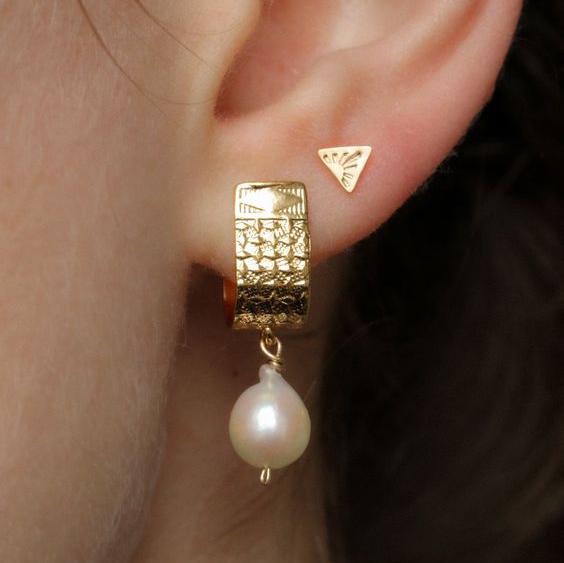 Vintage Gold Plated & Pearl Earrings