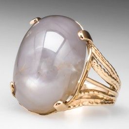 Vintage White Bright Stone Gold Ring