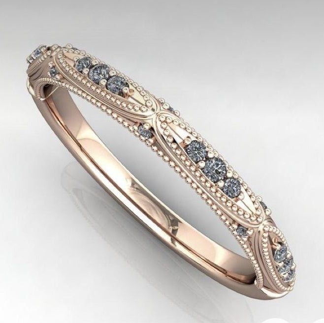 Exotic Silver Blue Crystal Ring