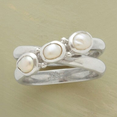 Vintage Layered Triple Pearl Ring