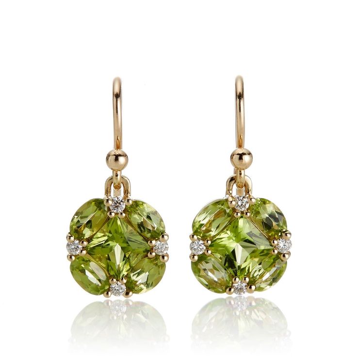 Vintage Cubic Green Glass Earrings