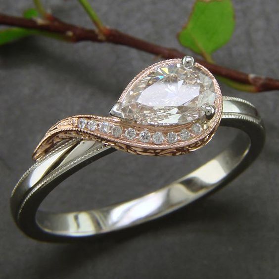 Vintage Drop Crystal Silver Ring