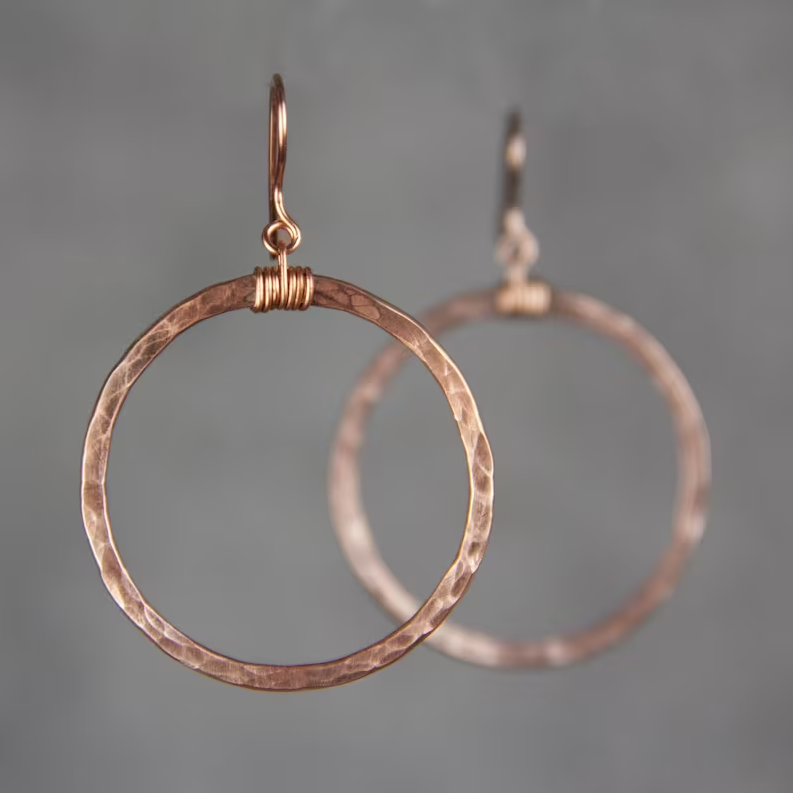 Vintage Rose Gold Hoop Earrings