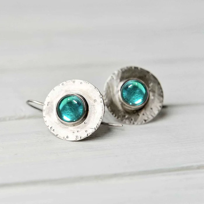 Vintage Turquoise Crystal Earrings