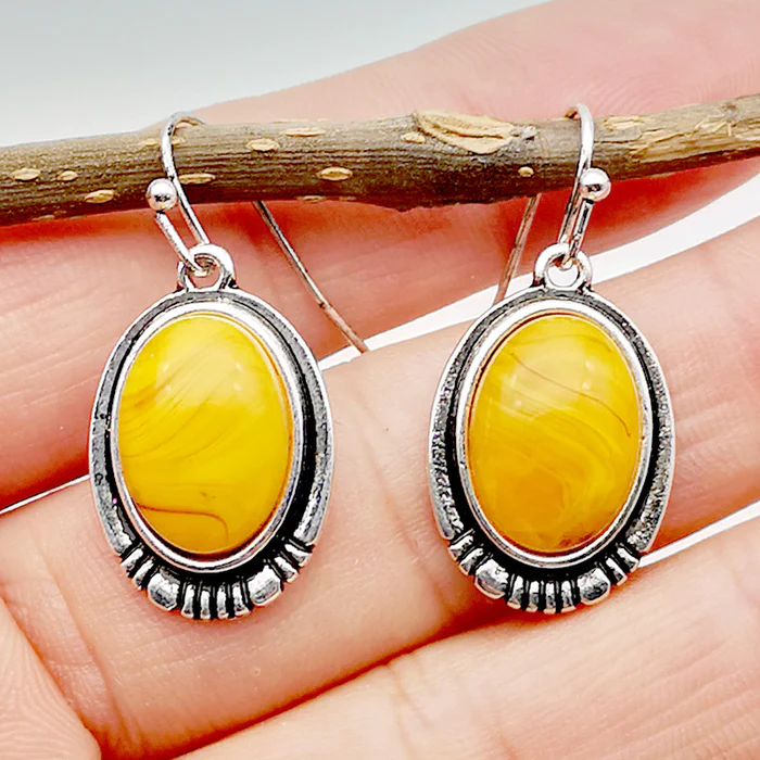 Vintage Yellow Stone Earrings
