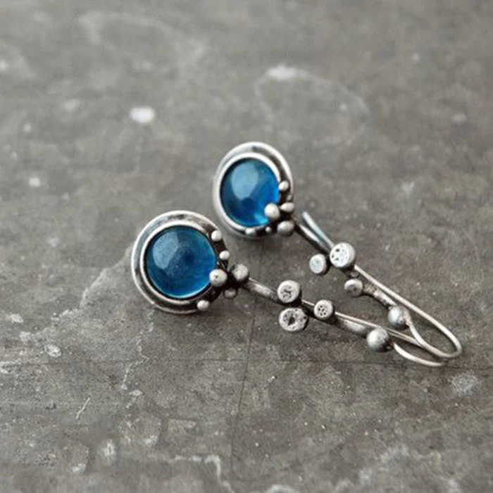 Vintage Blue Crystal Earrings