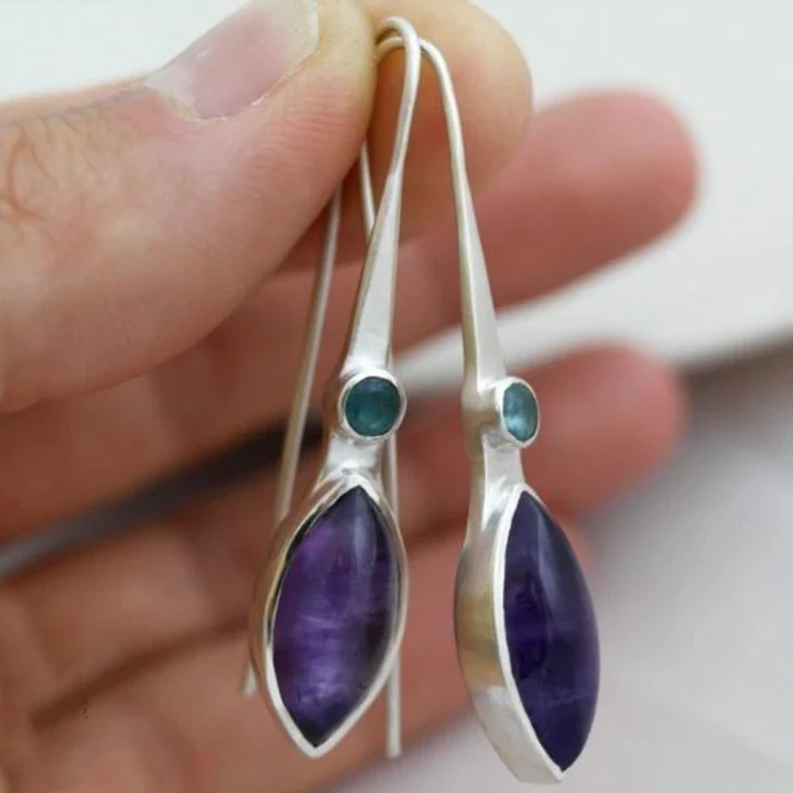 Vintage Purple Crystal Earrings