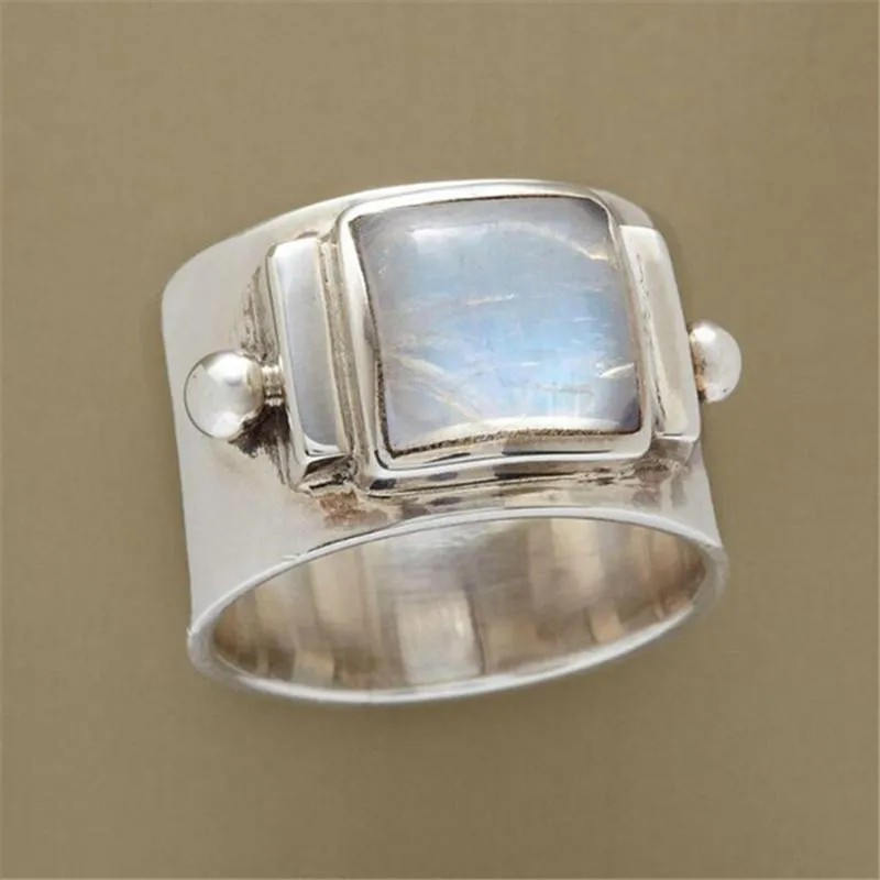 Vintage Moonstone Cubic Ring