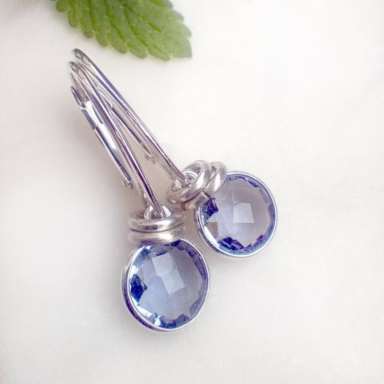 Vintage Blue Crystal Earrings