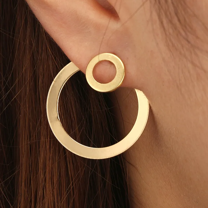 Vintage Big Circle Golden Earrings