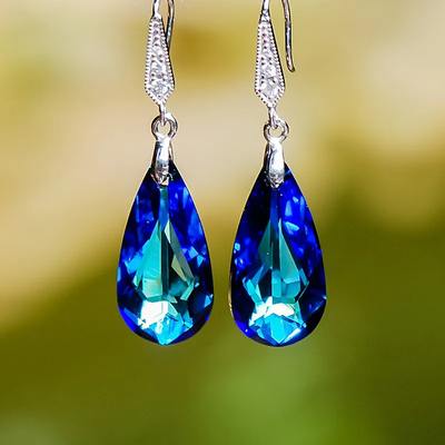 Vintage Colorful Crystal Drop Earrings