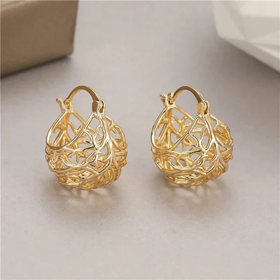 Vintage Golden Sphere Earrings