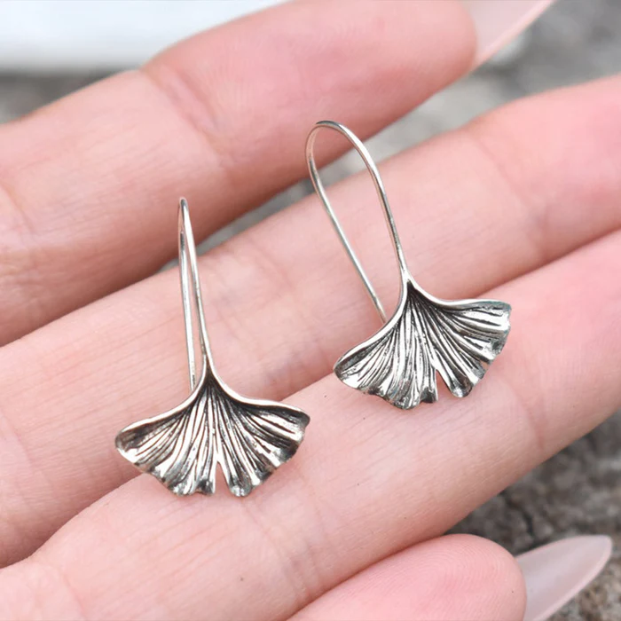 Vintage Silver Lotus Earrings