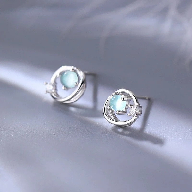Vintage Moon Crystal Earrings