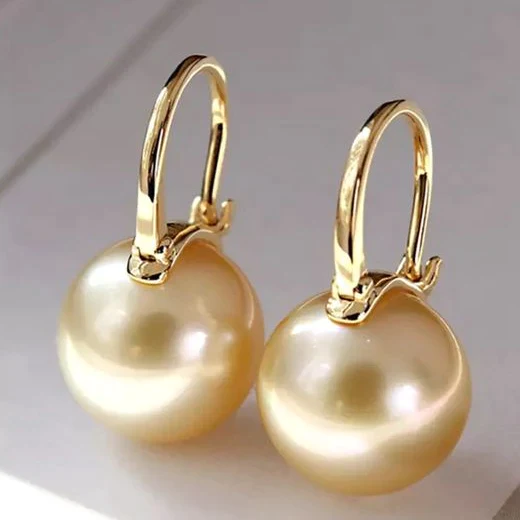 Elegant Golden Pearl Earrings