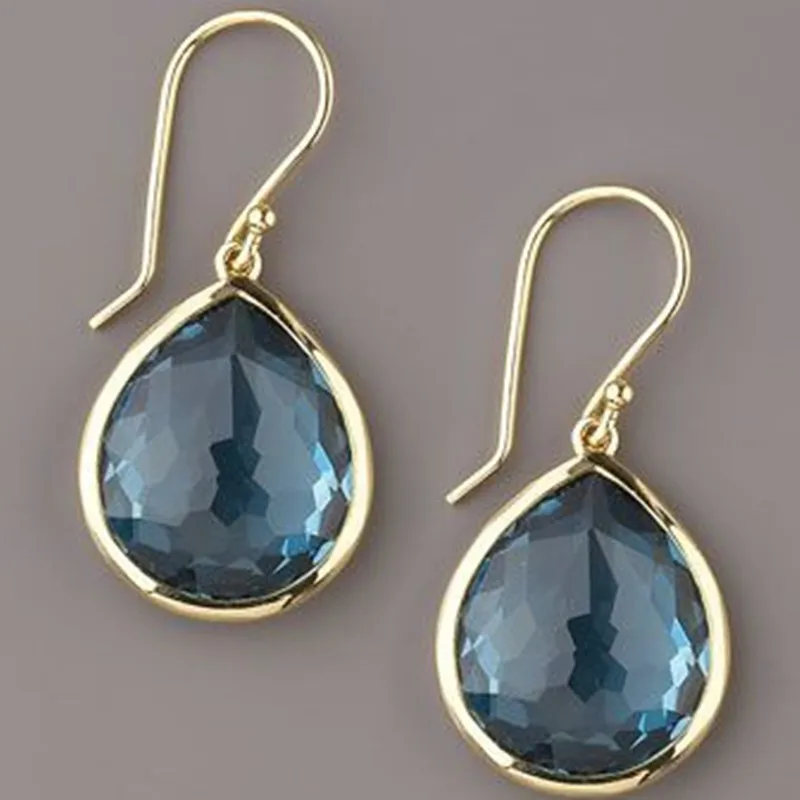 Vintage Blue Crystal Drop Earrings