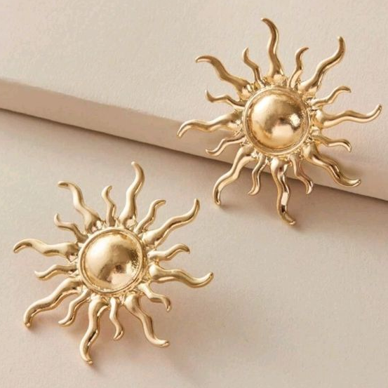 Vintage Golden Solar Earrings