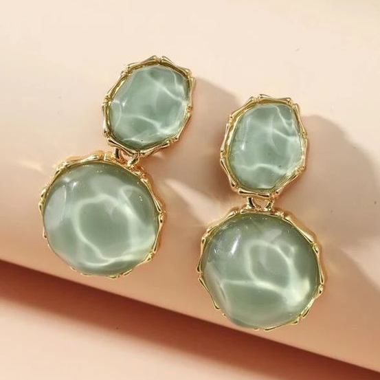 Vintage Ocean Green Crystal Earrings