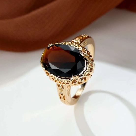 Vintage Crystal Tiger Ring