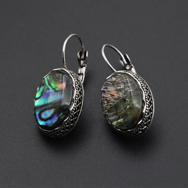Vintage Rounded Chromatic Stone Earrings