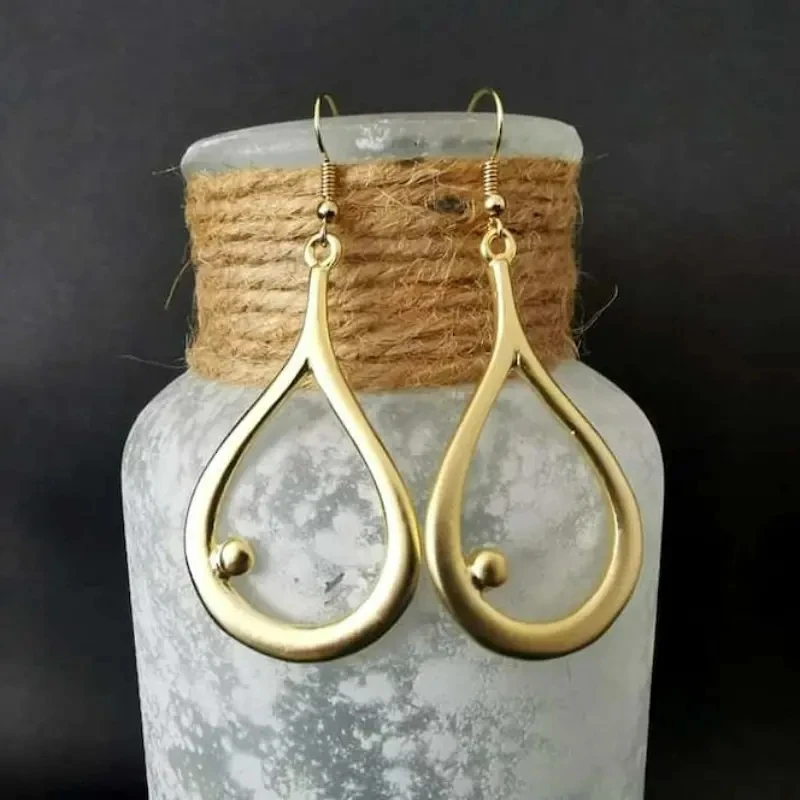 Vintage Golden Hollow Drop Earrings