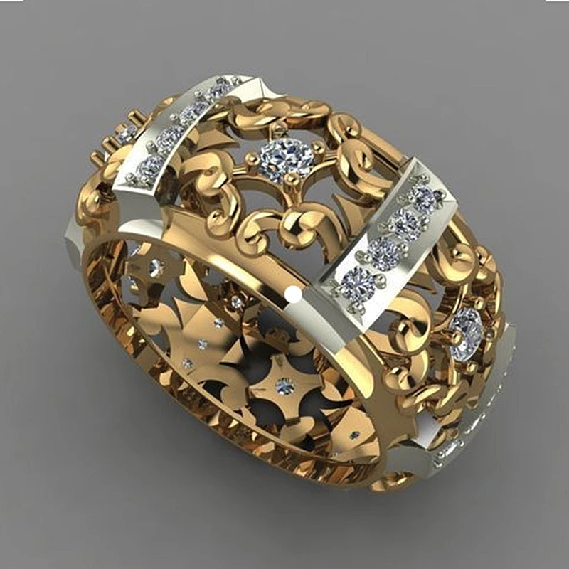 Vintage Gold & Silver Zirconia Ring