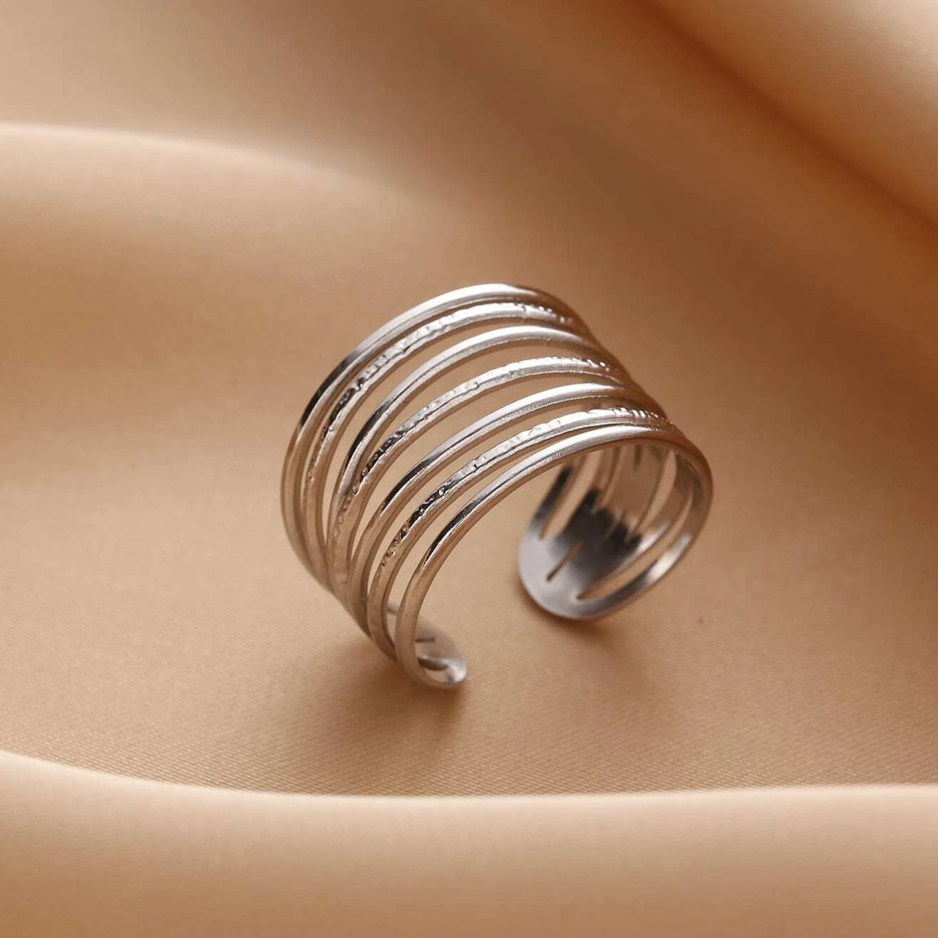 Vintage Thin Layered Silver Ring
