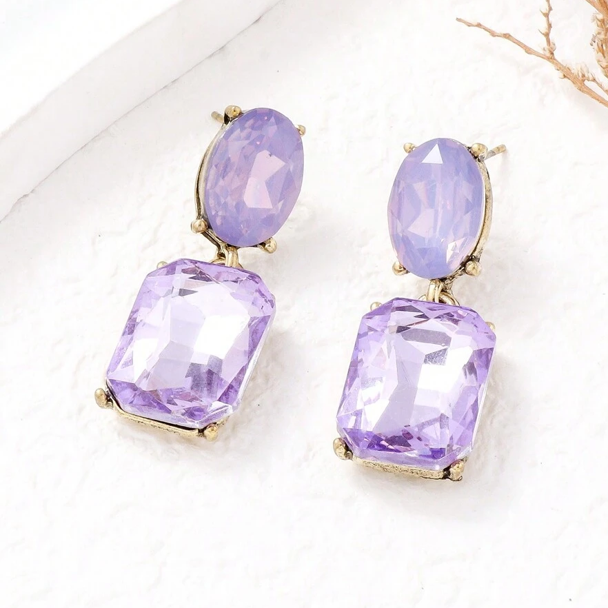 Vintage Purple Crystal Earrings