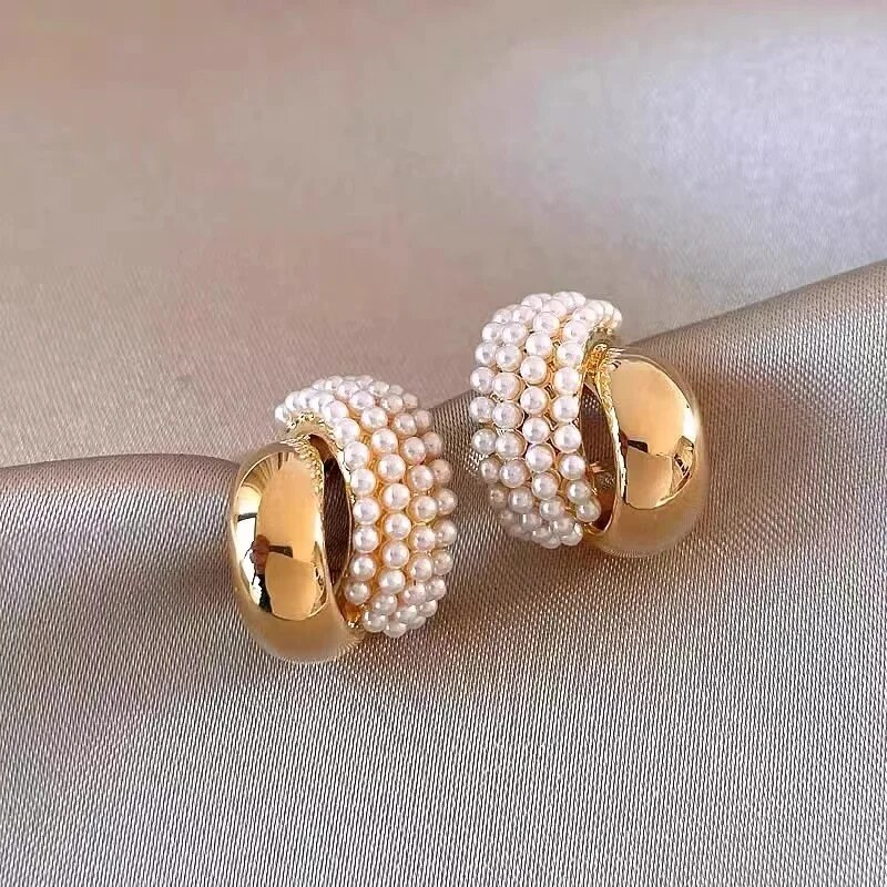 Elegant Gold & Pearl Earrings