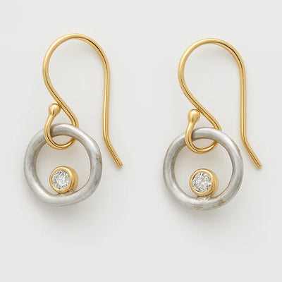 Vintage Gold & Silver Zirconia Earrings