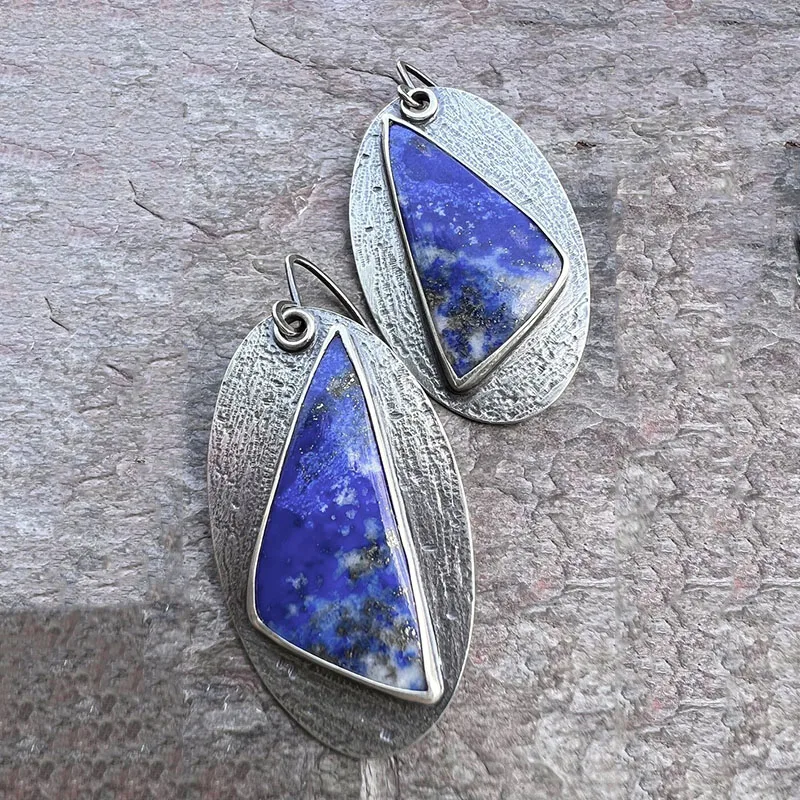 Vintage Silver Blue Earrings