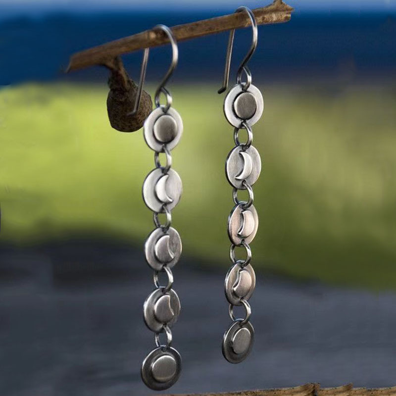 Vintage Dangling Moon Earrings