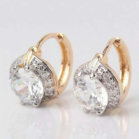 Vintage Gold & Glass Earrings