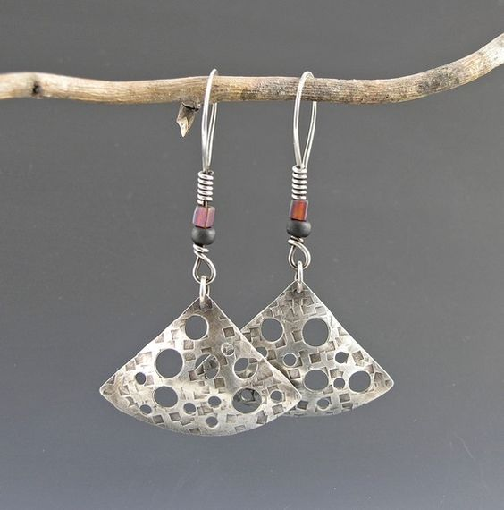 VIntage Silver Hollow Slice Earrings