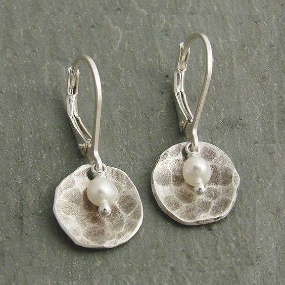 Vintage Rounded Pearl Silver Earrings