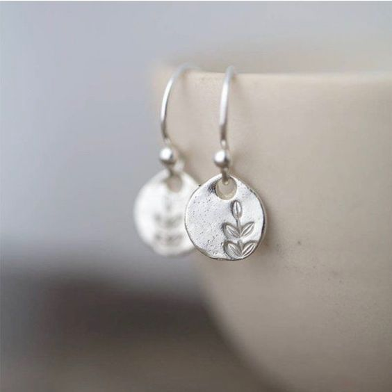 Vintage Silver Flower Water Drop Earrings