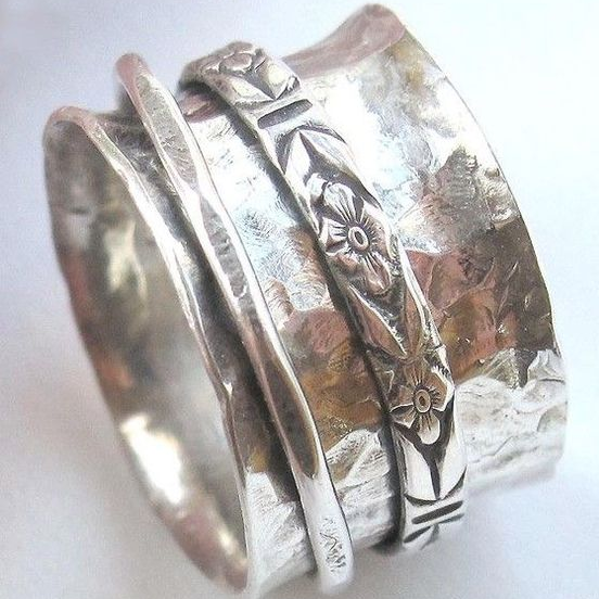 Vintage Silver Flower Layer Ring