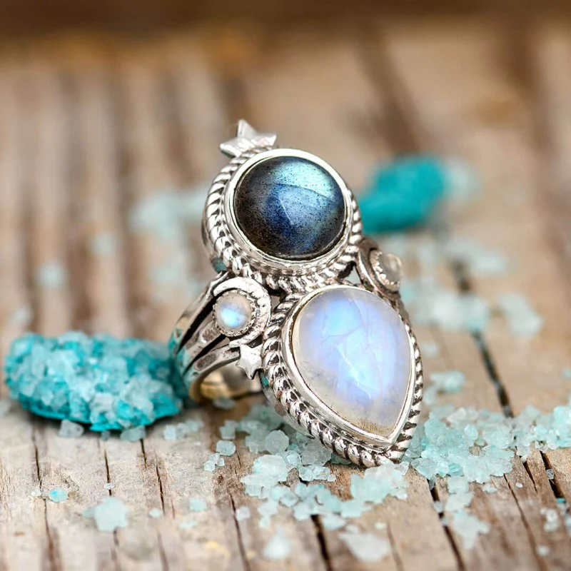 Vintage Cosmic Moonstone Ring