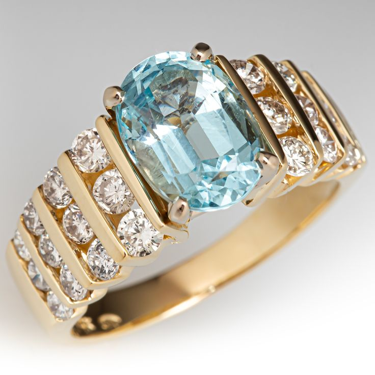 Vintage Blue Zirconia Golden Plated Ring