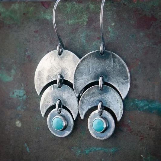 Vintage Silver Plated Blue Stone Earrrings