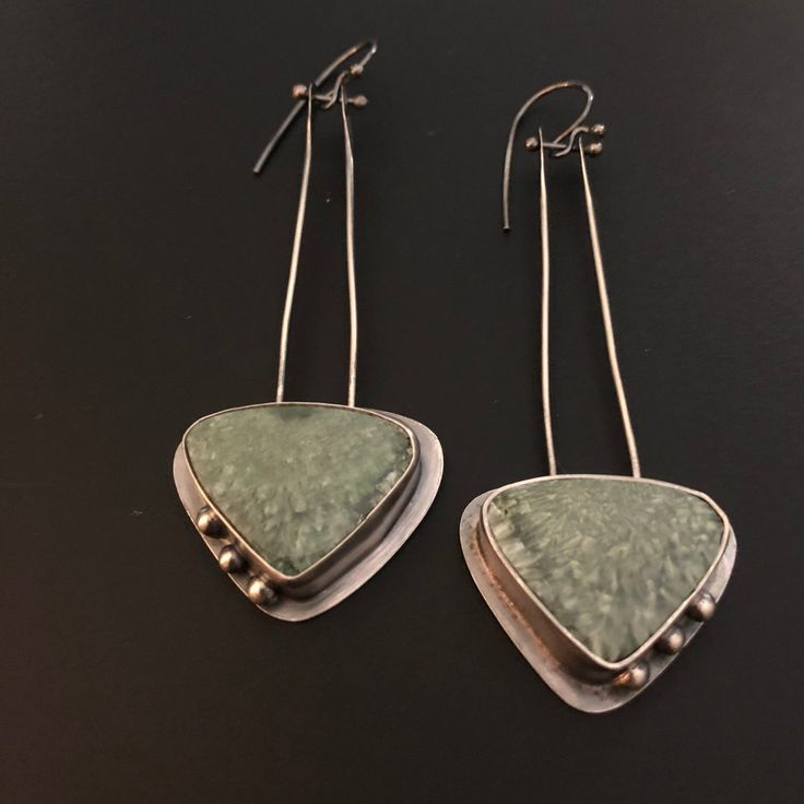 Vintage Green Rose Gold Earrings