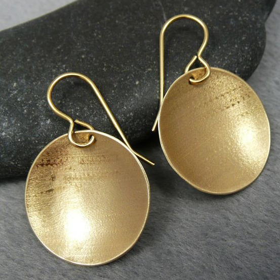 Vintage Rounded Golden Circle Earrings