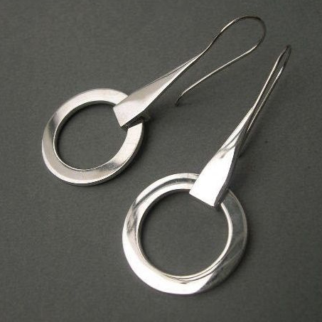 Vintage Silver Circle Earrings