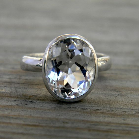 Vintage Silver Glass Ring