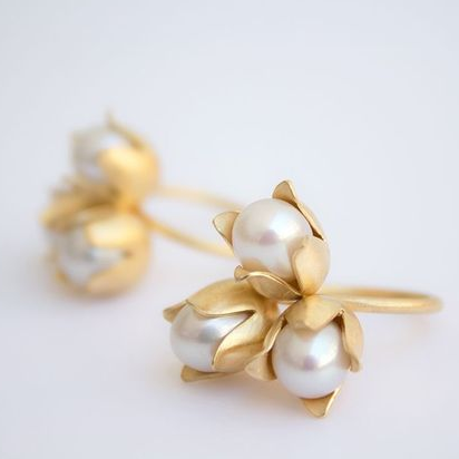 Vintage Pearl Golden Earrings