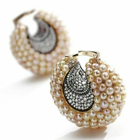 Vintage Pearl Basket Earrings