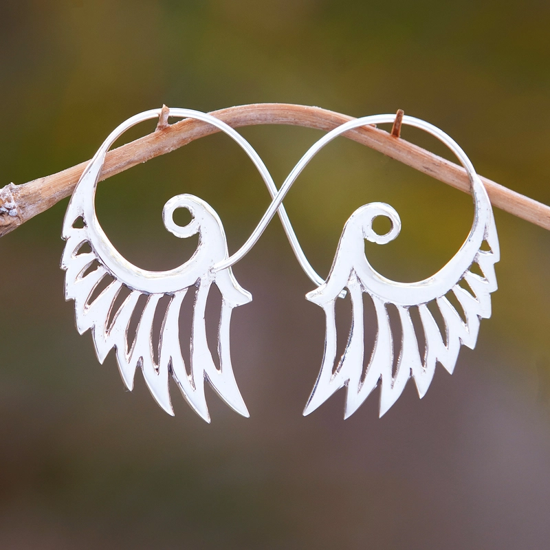 Vintage Silver Wings Earrings